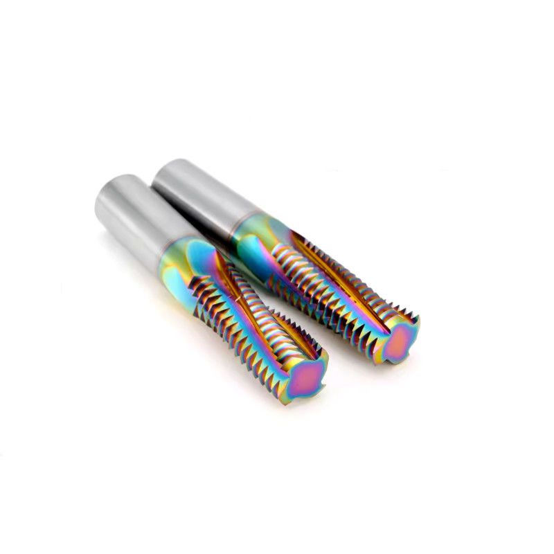 Πλήρη Δόντια DLC Rainbow Threading End Mill Cutter HRC65 για Ατσάλι Ατσάλι