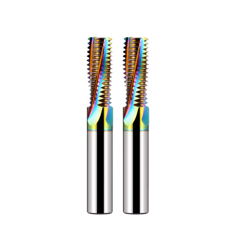 Πλήρη Δόντια DLC Rainbow Threading End Mill Cutter HRC65 για Ατσάλι Ατσάλι