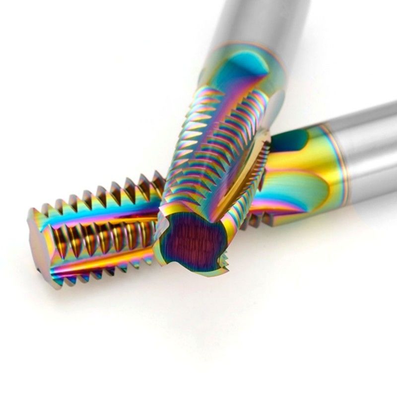 Πλήρη Δόντια DLC Rainbow Threading End Mill Cutter HRC65 για Ατσάλι Ατσάλι